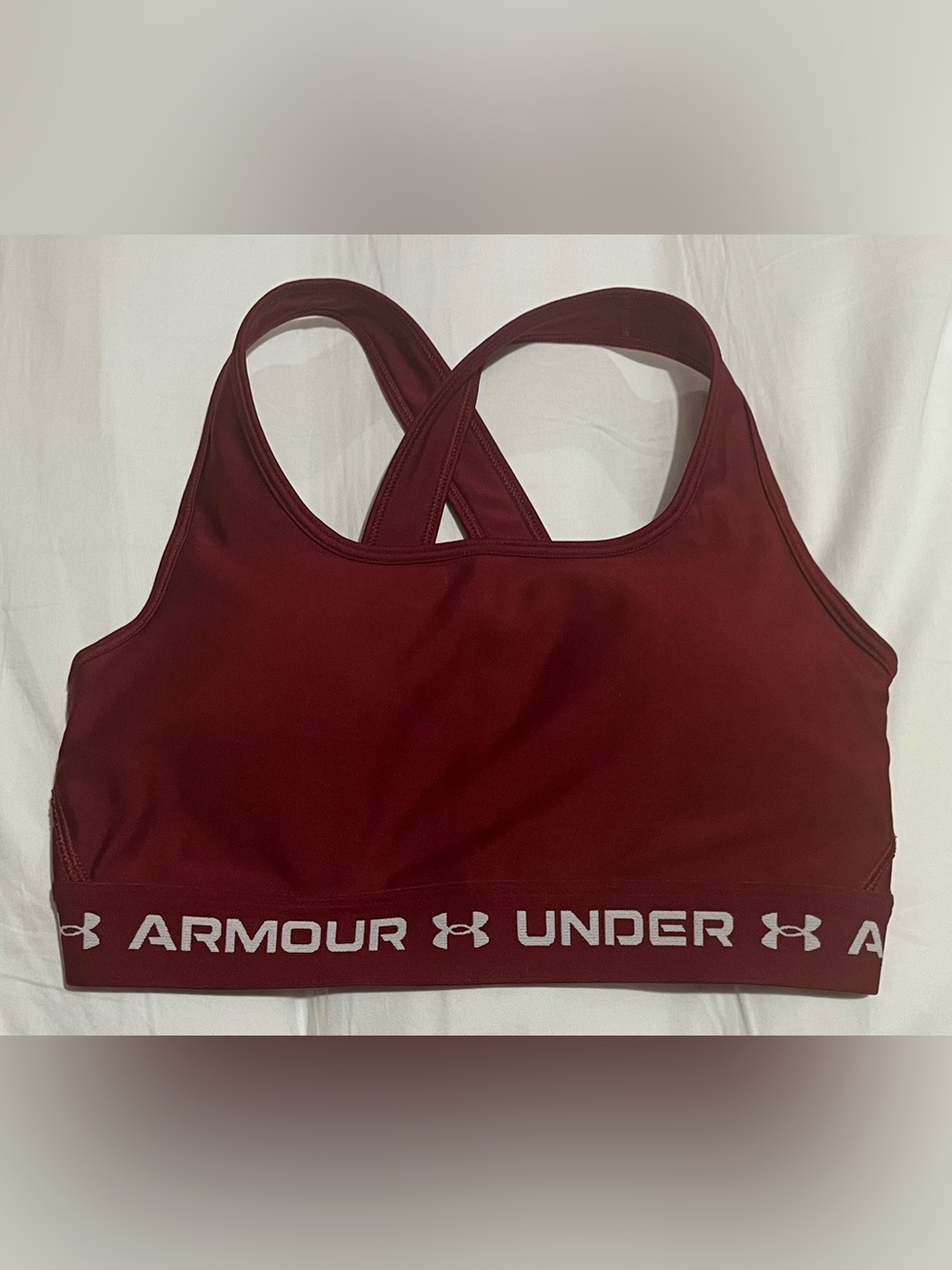 Under Armour Women's Burgundy Crossback Sports Bra Medium